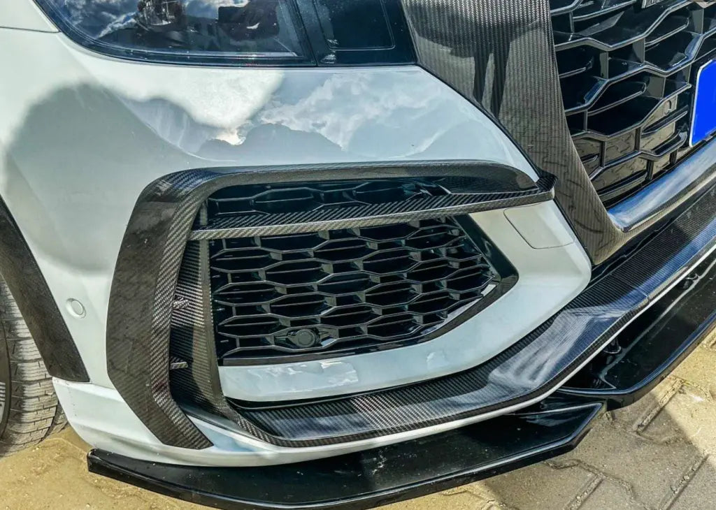 Carbon Fiber Front Bumper Apron Fins - Audi RSQ8 RS Q8 2020 2021