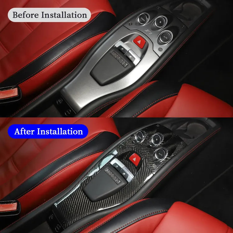 Carbon Fiber Center console Gear Panel Cover Trim - Ferrari 458 2011-2016