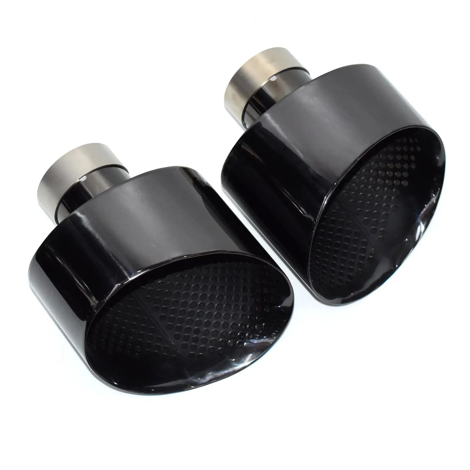 Gloss Black Oval Exhaust Tip Upgrade - Audi A3 A4 A5 A6 A7 RS3 RS4 RS5 RS6 RS7