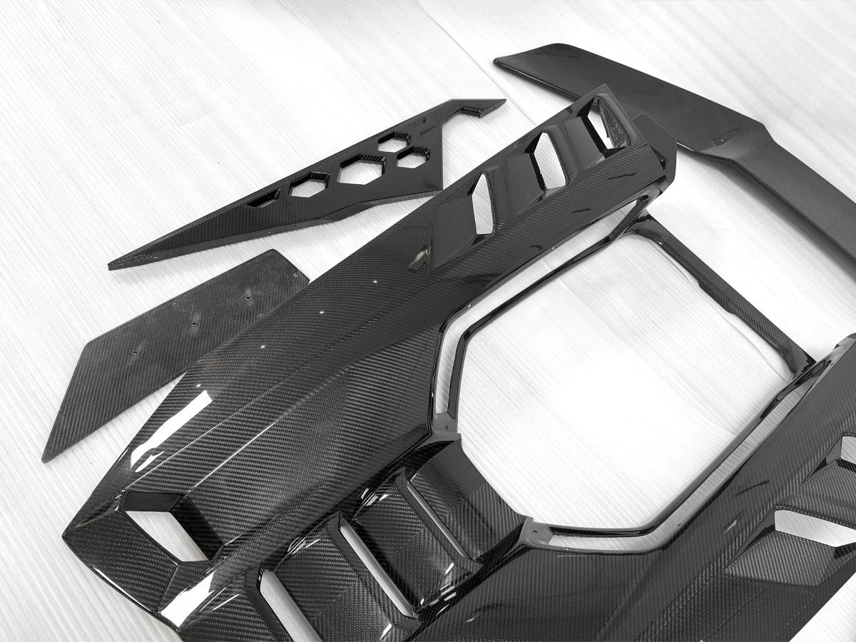 Carbon Fiber DK Style Rear Engine Cover Lid w/ Wing - Lamborghini Revuelto