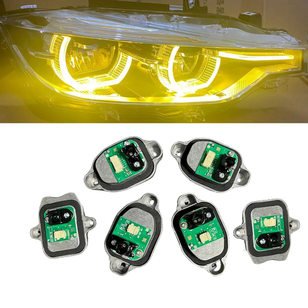 CSL Yellow DRL Headlight Modules Angel Eyes - BMW 3 Series F30 F31 LCI LED Headlight 2016-18