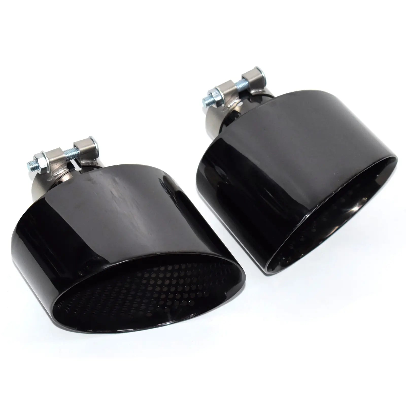 Gloss Black Oval Exhaust Tip Upgrade - Audi A3 A4 A5 A6 A7 RS3 RS4 RS5 RS6 RS7