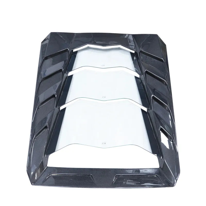 M style Carbon Fiber Rear Engine cover Hood w/ Glass For Lamborghini Huracan LP580 LP610
