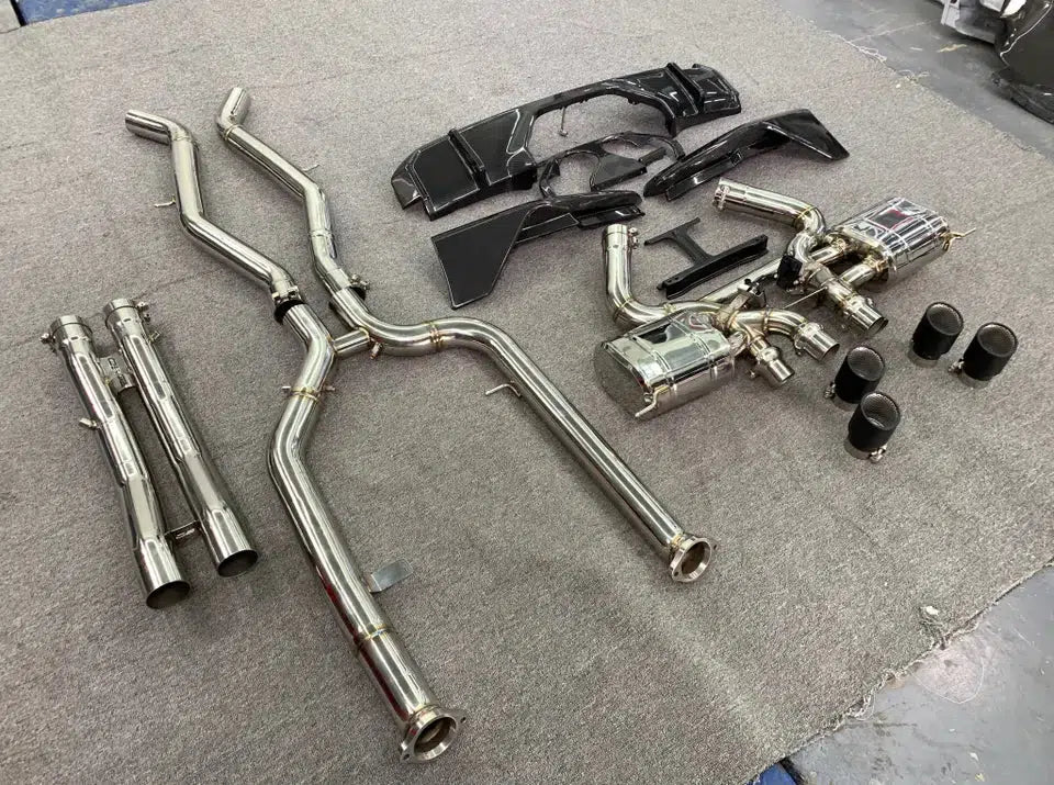 BMW G80 M3/G82 M4 Stainless Steel Cat Back Exhaust with Carbon Fiber Rear Diffuser