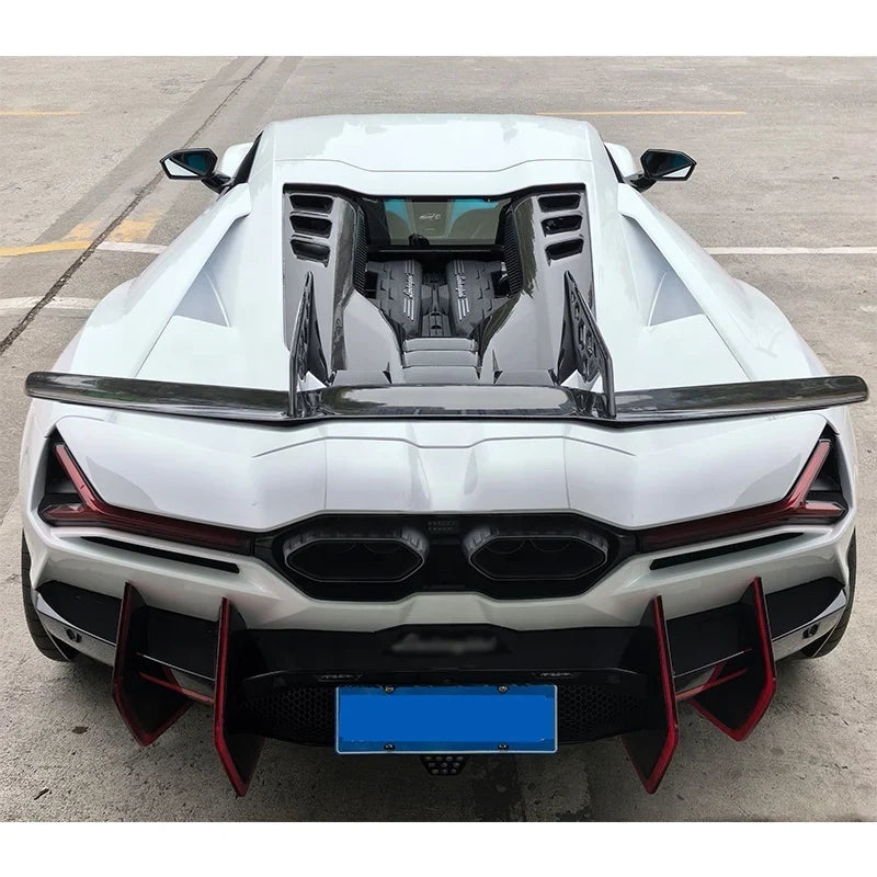Carbon Fiber DK Style Rear Engine Cover Lid w/ Wing - Lamborghini Revuelto