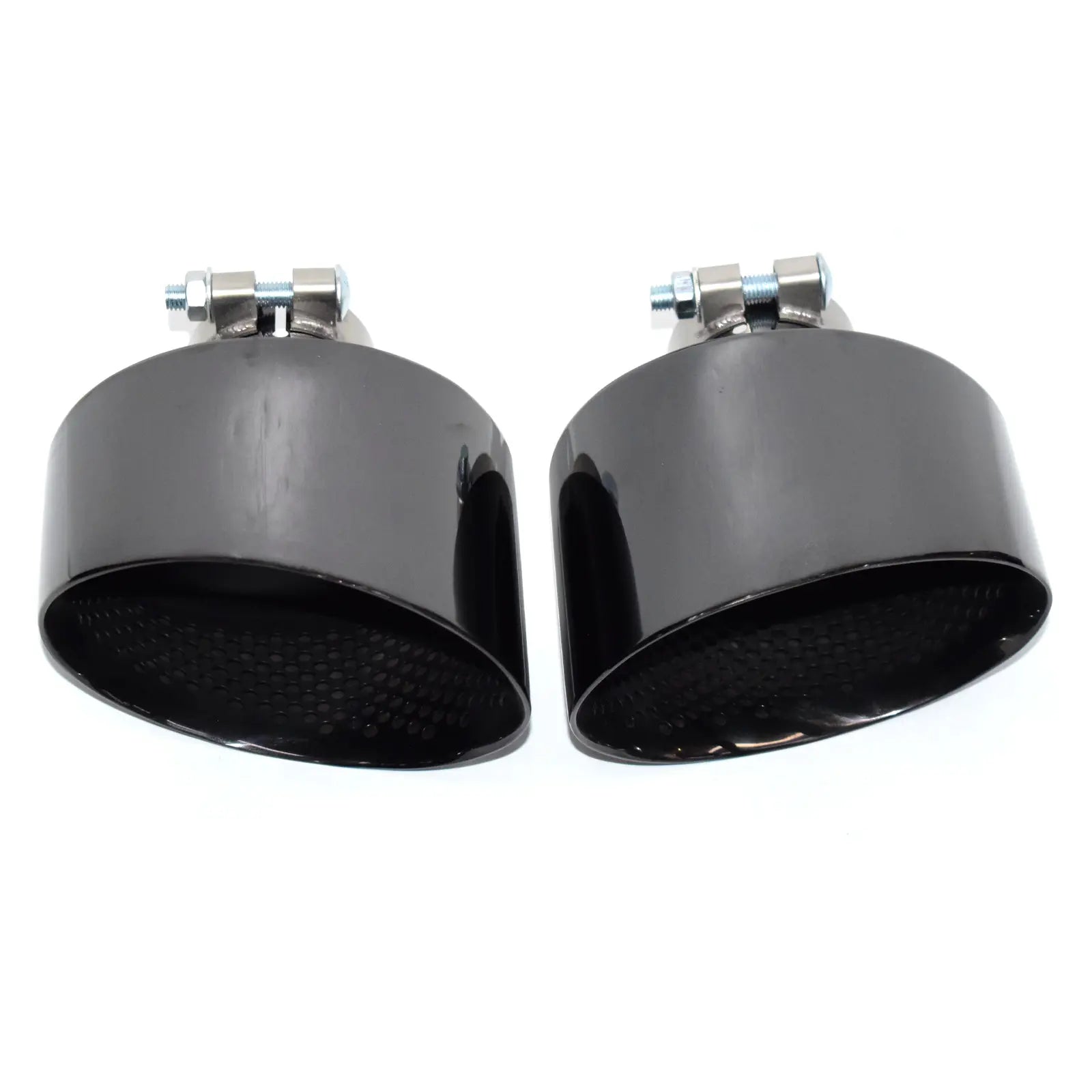 Gloss Black Oval Exhaust Tip Upgrade - Audi A3 A4 A5 A6 A7 RS3 RS4 RS5 RS6 RS7
