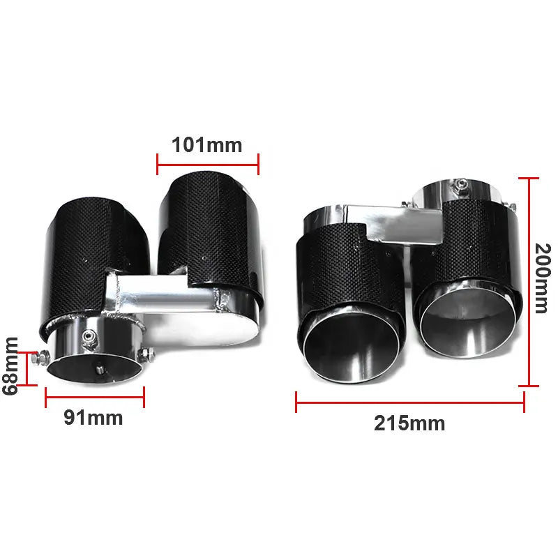 Carbon Fiber V2 Quad Style Exhaust Tips -  BMW G05 X5 G06 X6 G07 X7 2019+