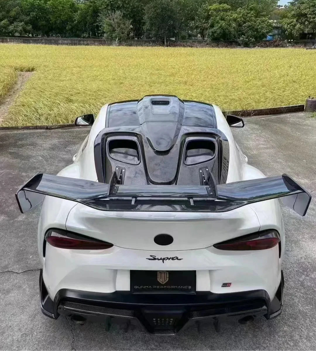 Carbon Fiber RC Style Rear Wing w/ Rear Vented Window Cover - toyota Supra MK5