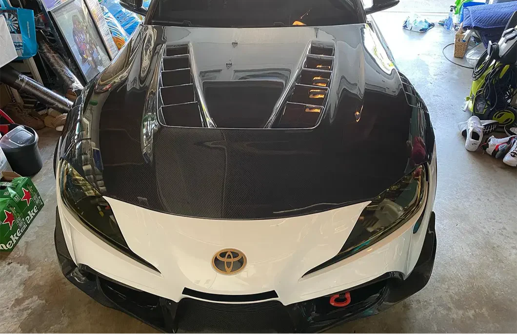 Carbon Fiber Vented Front Engine Hood V2 - Toyota Supra GR A90 A91 MK5