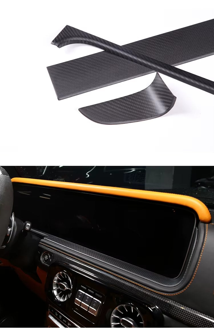 Carbon Fiber Interior Dashboard Display Screen Frame Trim - Mercedes-Benz G-Class 2019-2023 W463 G63 G350 G500