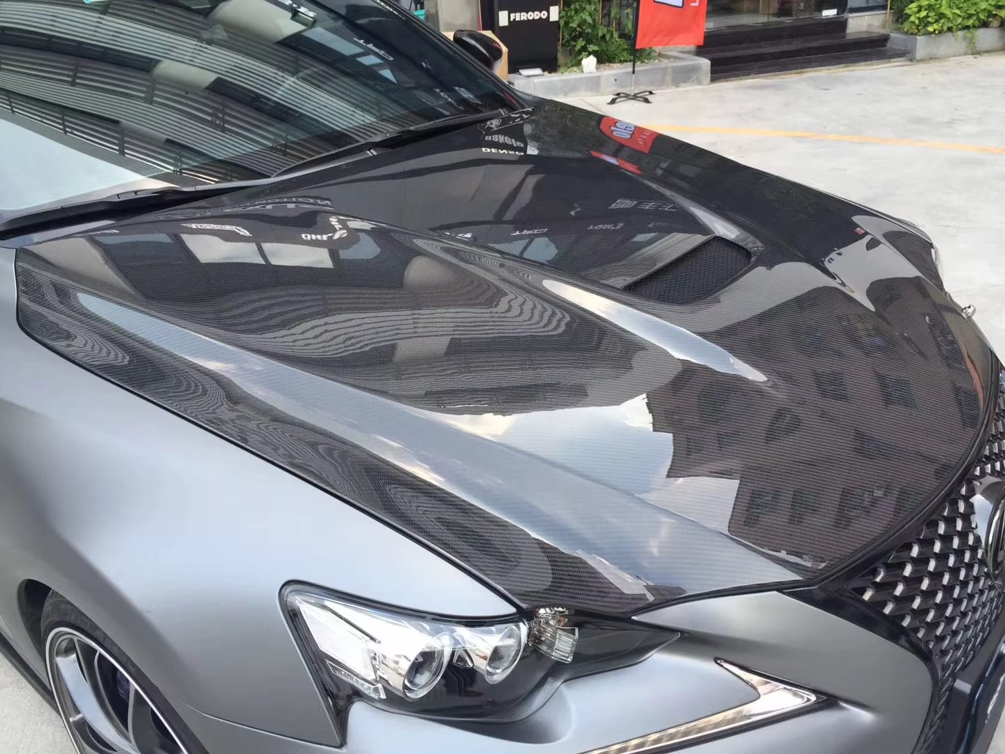 RCF Style Carbon Fiber Vented Hood - 2014-2020 Lexus IS