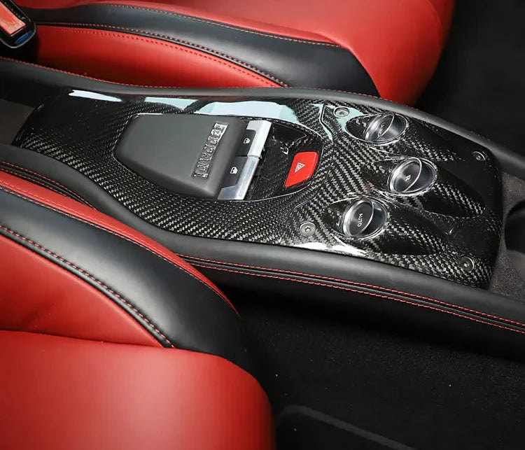 Carbon Fiber Center console Gear Panel Cover Trim - Ferrari 458 2011-2016
