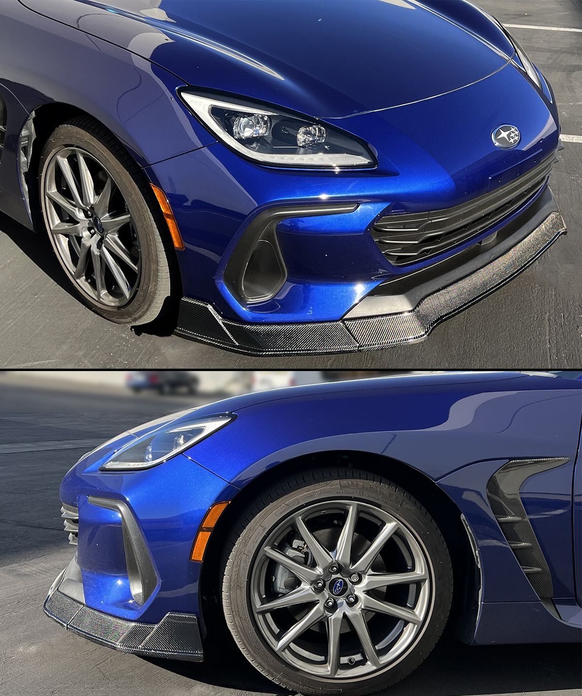 RS Style Carbon Fiber Front Lip (3pc) - Subaru BRZ