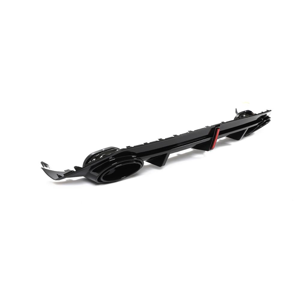 RS3 Style Gloss Black Rear Diffuser with Exhaust Tip - Audi S3 / A3