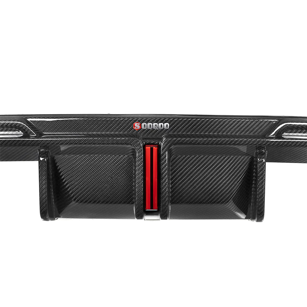SOOQ00Carbon Fiber Diffuser W/ Brake Light + Rear Splitter -  BMW G80 & G81 / G82 & G83 M4