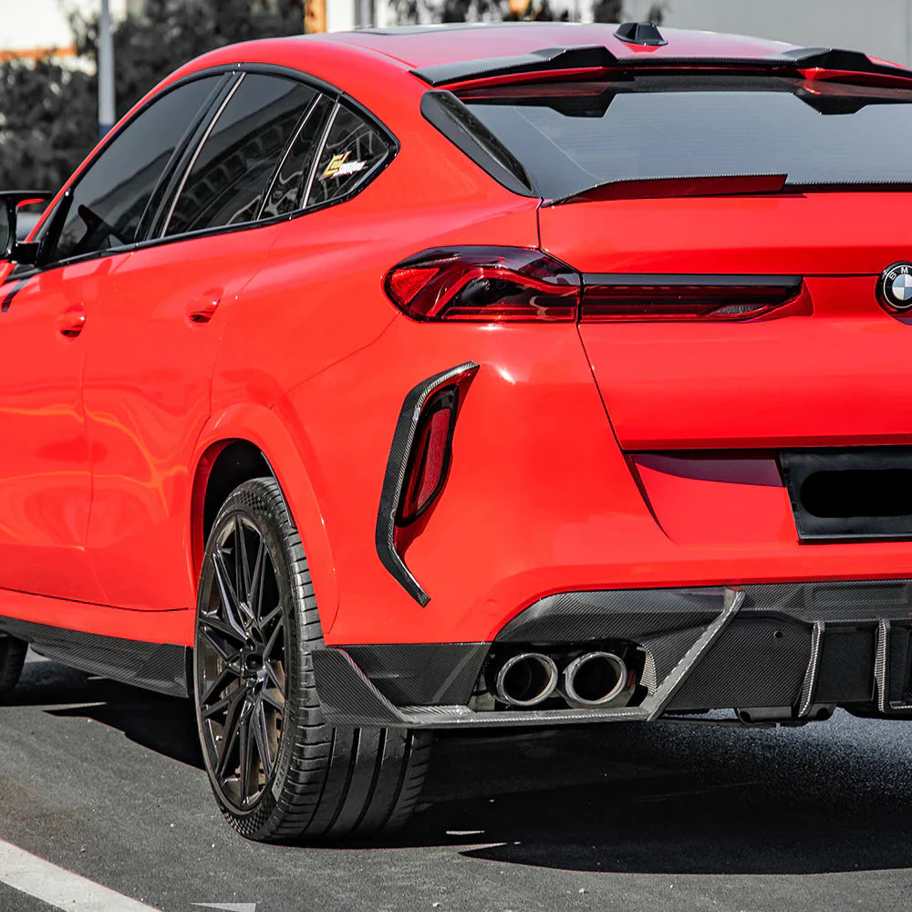 Prepreg SOOQOO Carbon Fiber Rear Corner Vent Trim - BMW X6M F96 / G06 LCI