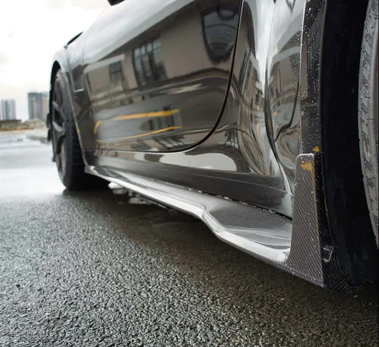 Porsche 911 992 Turbo S Carbon Fiber Side Skirt Extensions