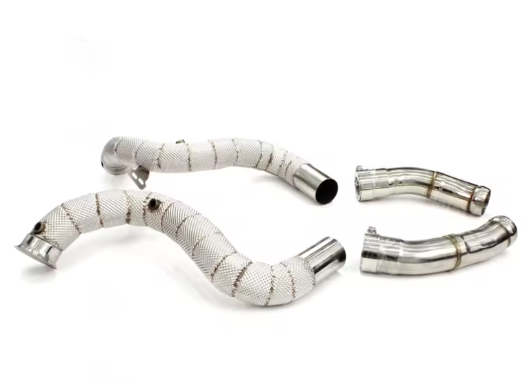 Mercedes Benz C63 AMG W205 2015+ Cat Less Downpipes With Heat Shield