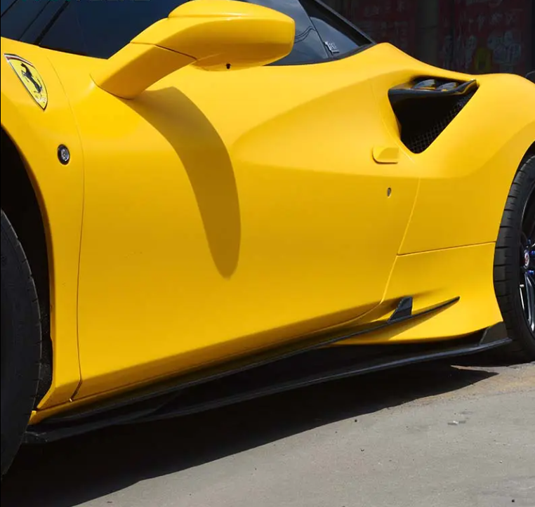 Ferrari F8 Tributo Carbon Fiber Side Skirt Extensions