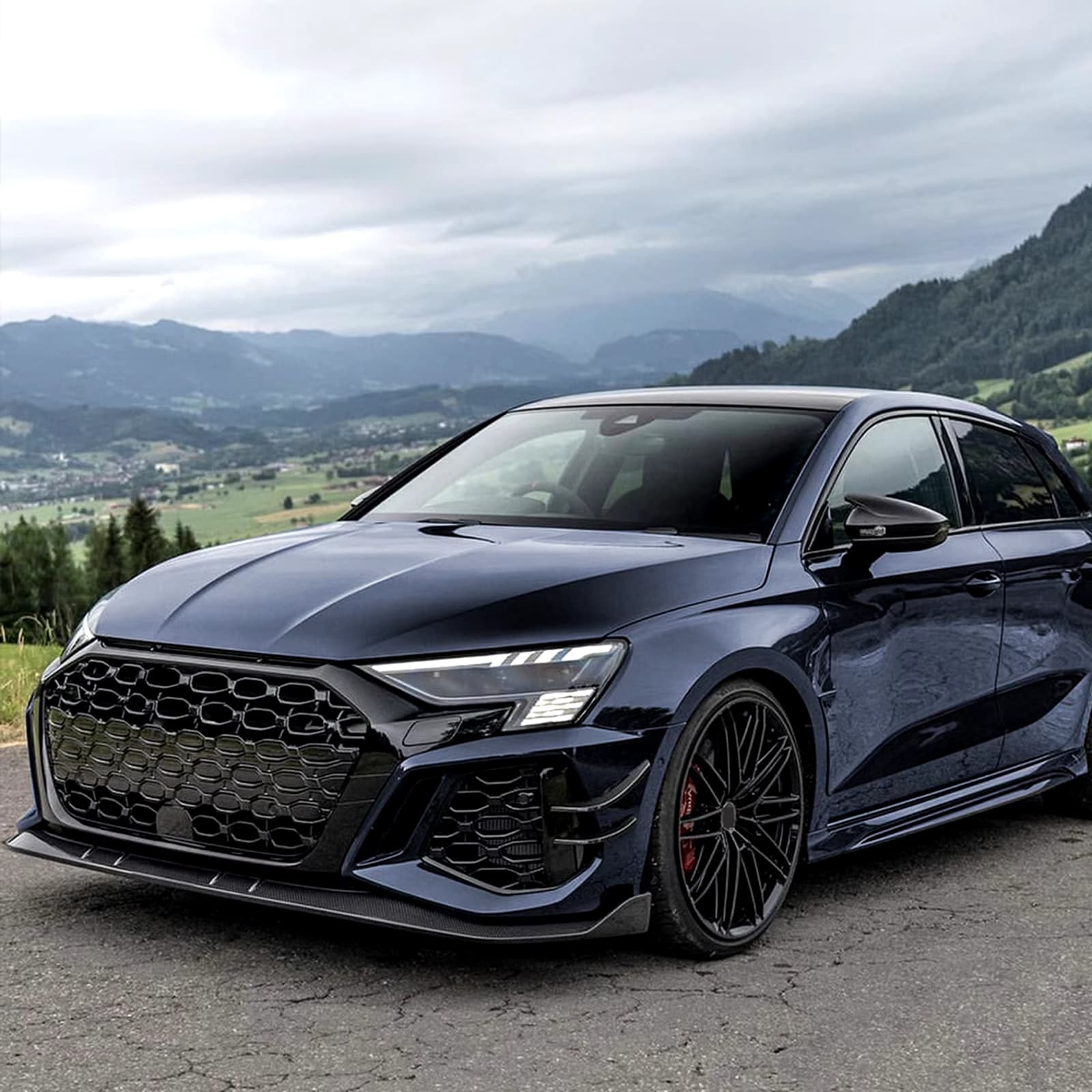 Gloss Black Aerodynamic Front Canard - Audi RS3 8Y 2021-2024 Sedan