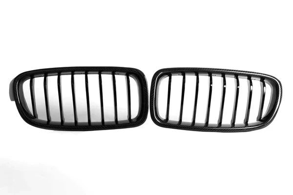 Single Slat Carbon Fiber Front Grilles - BMW F30 / F31 / F35 3 Series
