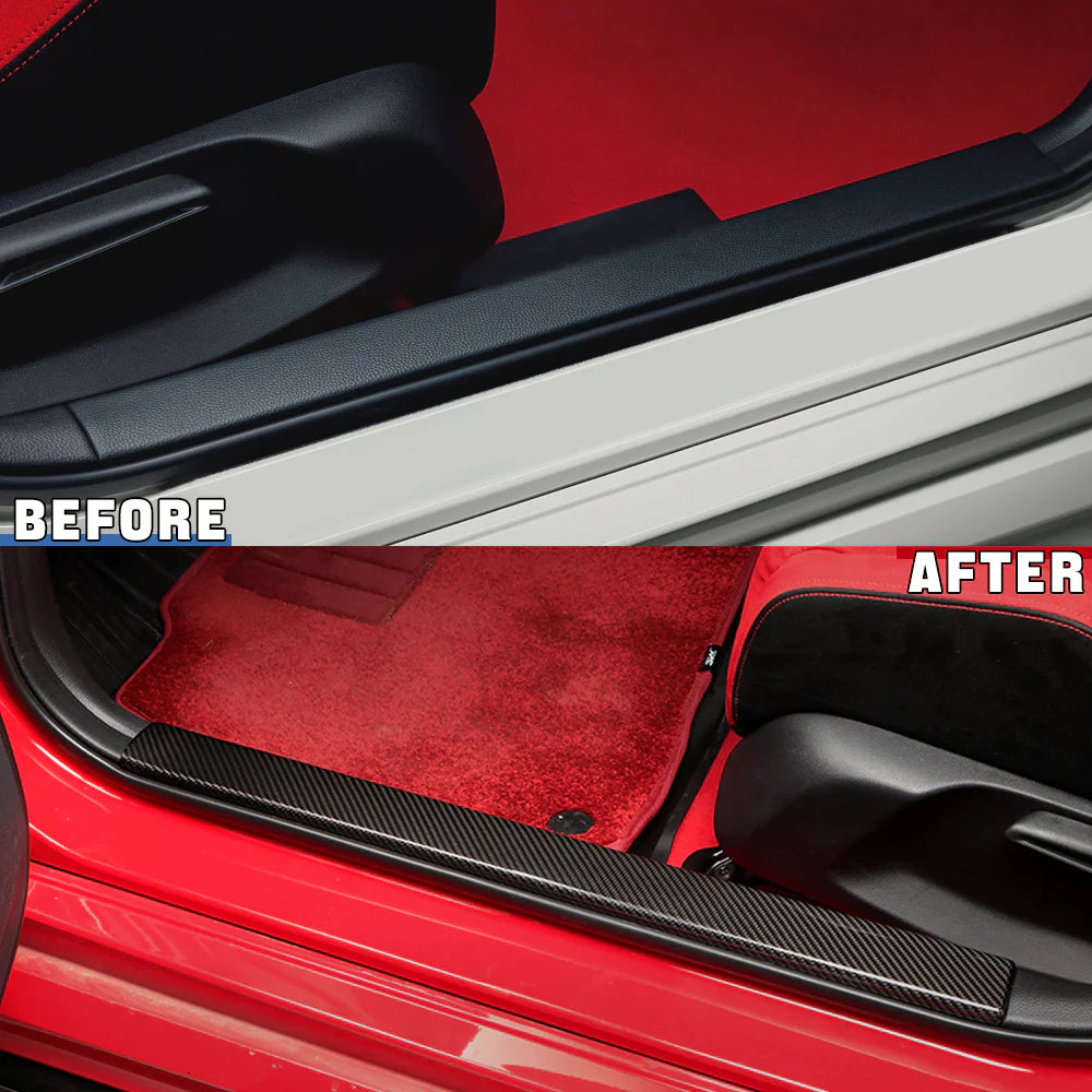 Carbon Fiber Front/Rear Car Door Sill Trim Set - 11th Civic Type R FL5