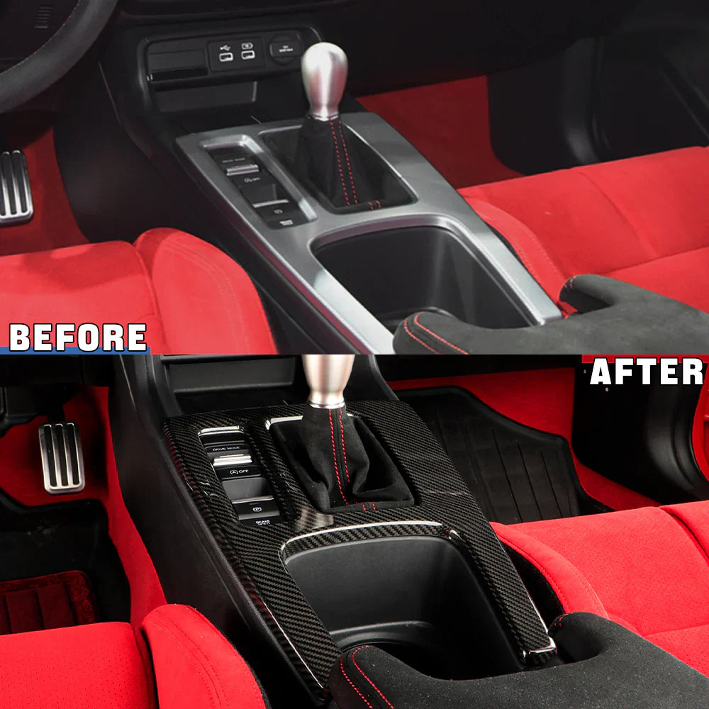 Carbon Fiber Gear Shift Panel Cover Trim - Honda Civic 11th Type R FL5 (LHD)