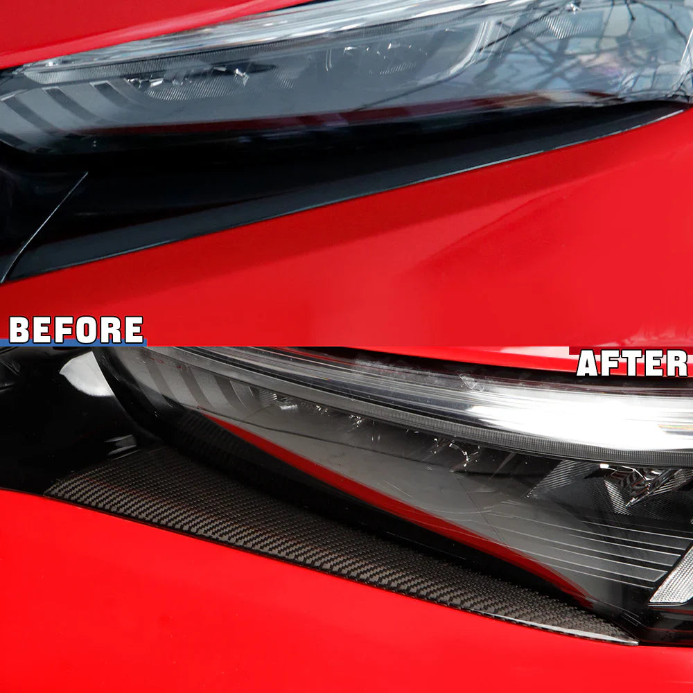 Carbon Fiber Front Headlight Eyebrow Cover Trim - Honda Civic 11th Gen Type R FL5
