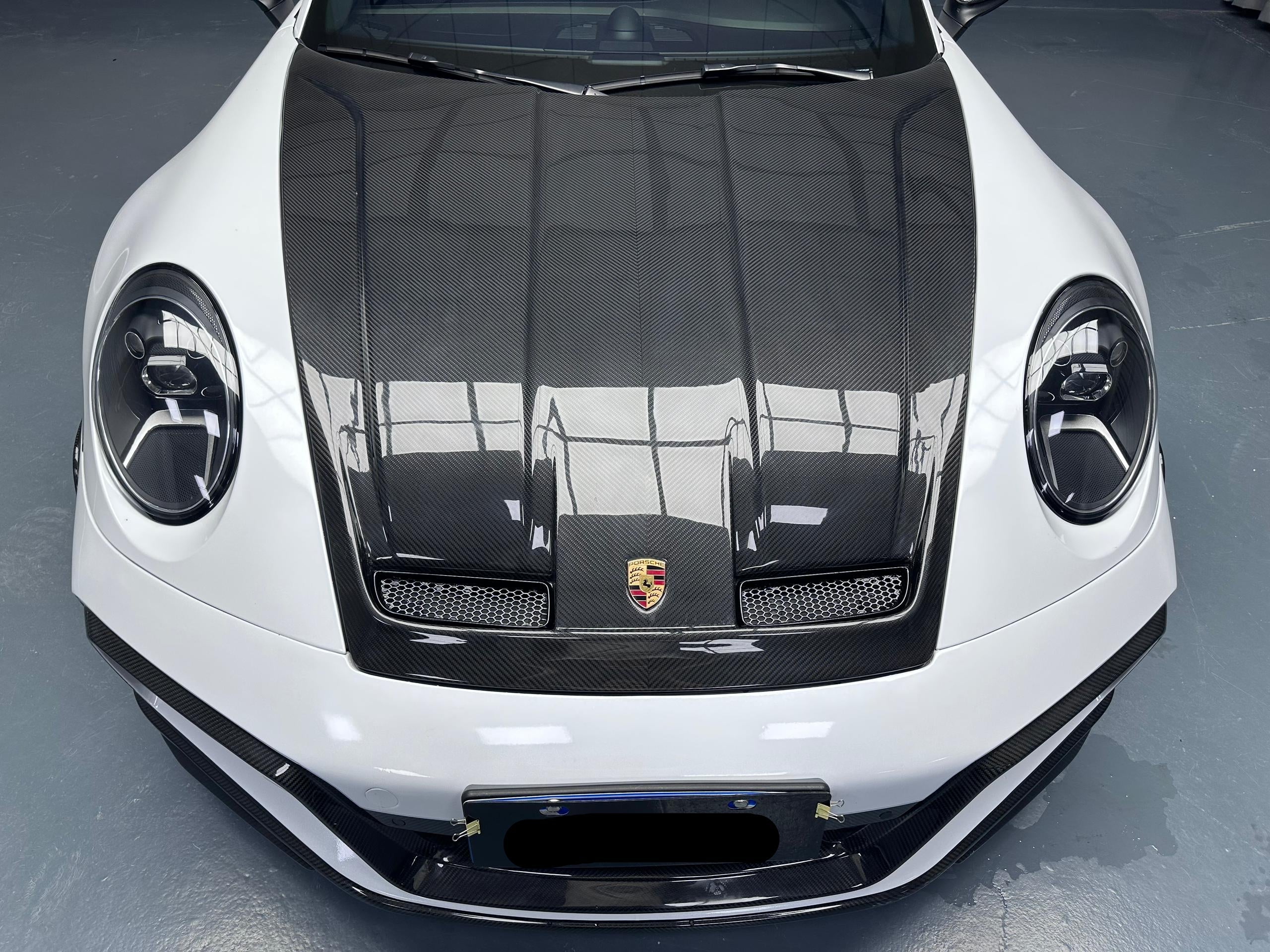 Prepreg Carbon Fiber Tec Style Front Hood Bonnet - Porsche 992 Carrera