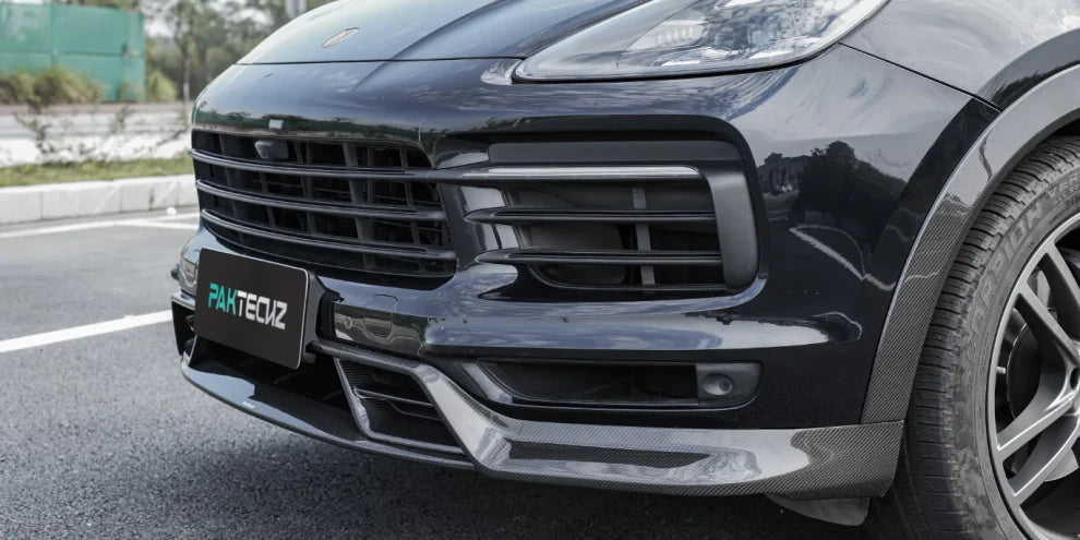 Paktechz Dry Prepreg Carbon Fiber  Front Splitter Lip - Porsche Cayenne Coupe 9YA 9Y0 9Y3  2018 - 2023