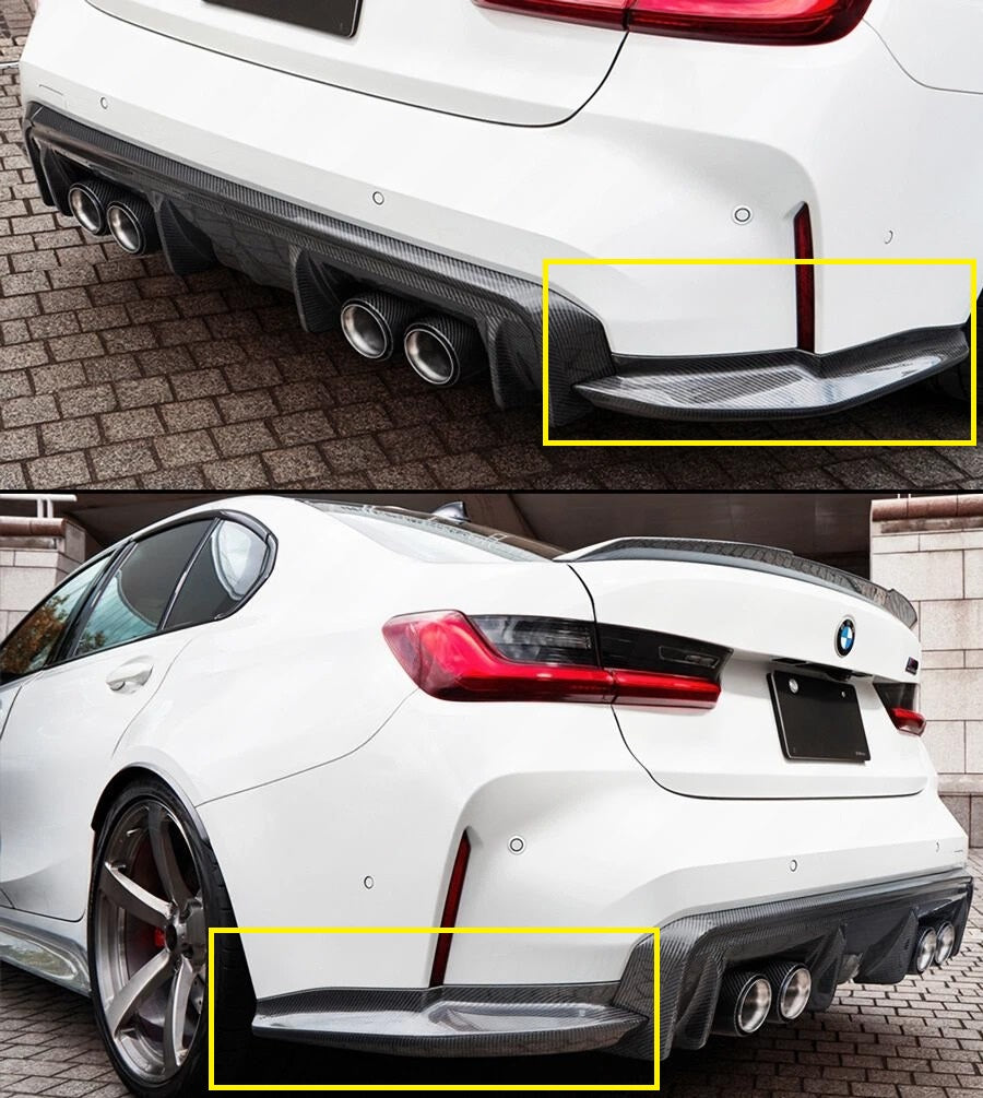 V2 Carbon Fiber Rear Diffuser W/ LED Light - 21-25 BMW G80 M3 G82 G83 M4