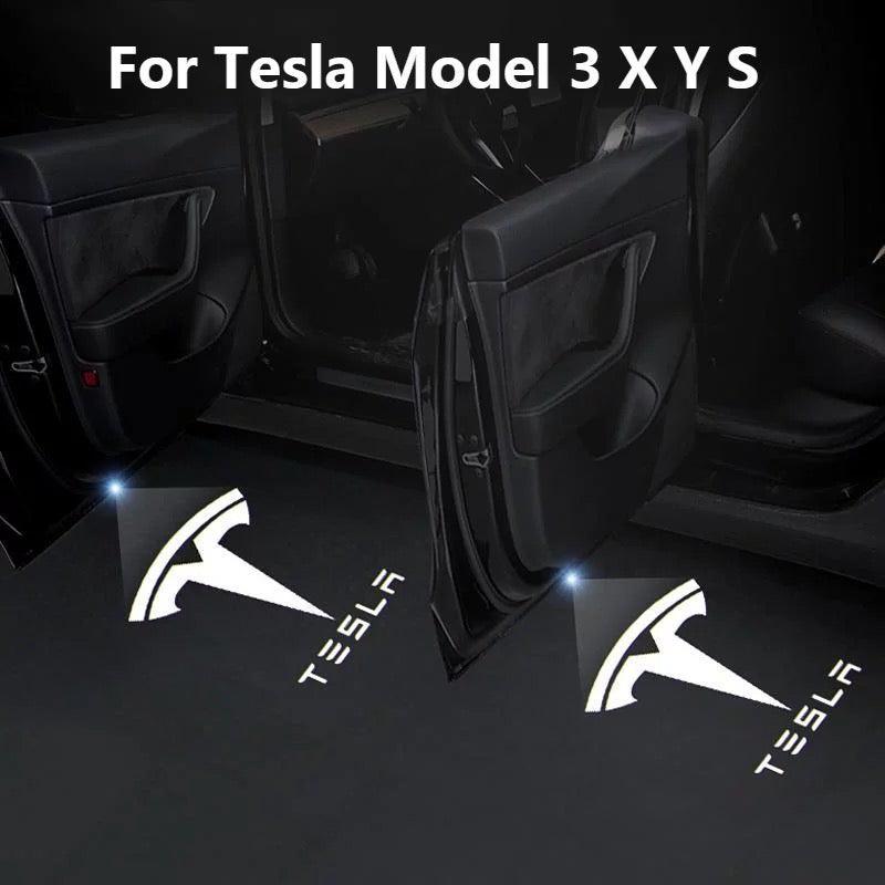 Tesla door projector lights
