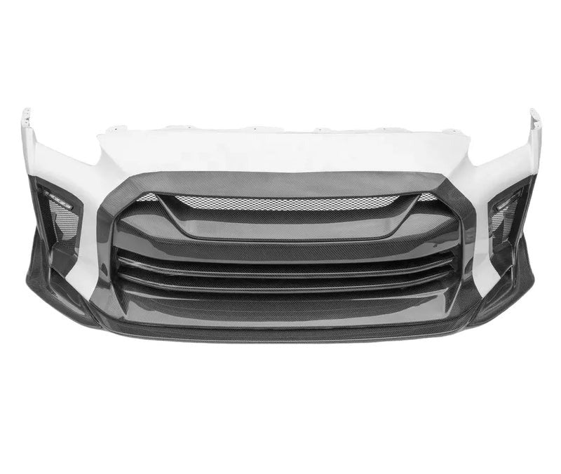 Top Secret Style Half Carbon Front Bumper - Nissan GT R35