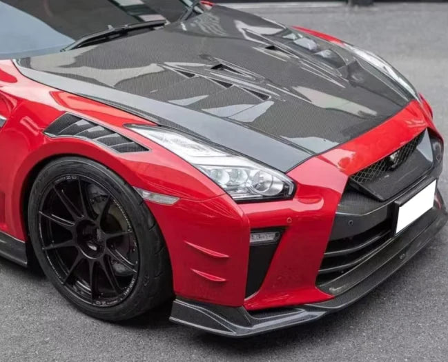 Carbon Fiber T Style Vented Front Engine Hood - Nissan R35 GTR 2008-2024