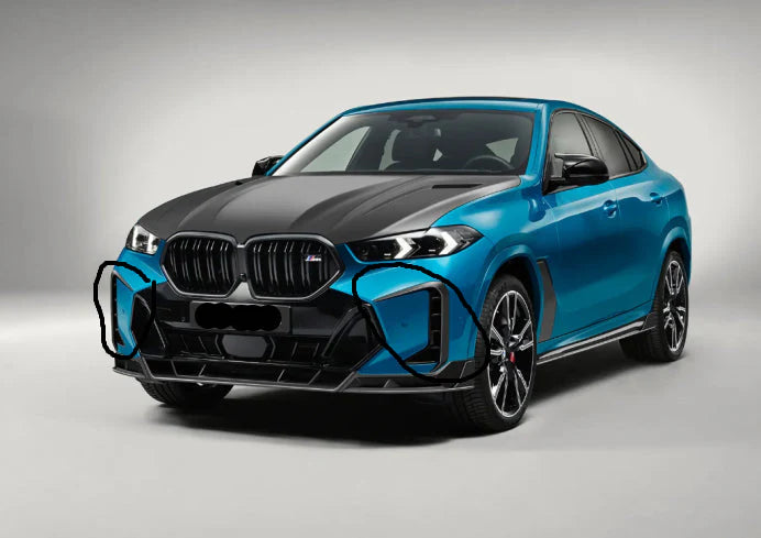 Dry Carbon Fiber PT Style Front Bumper Canard Set - BMW X6 G06 LCI 2023 - 2024 Facelift
