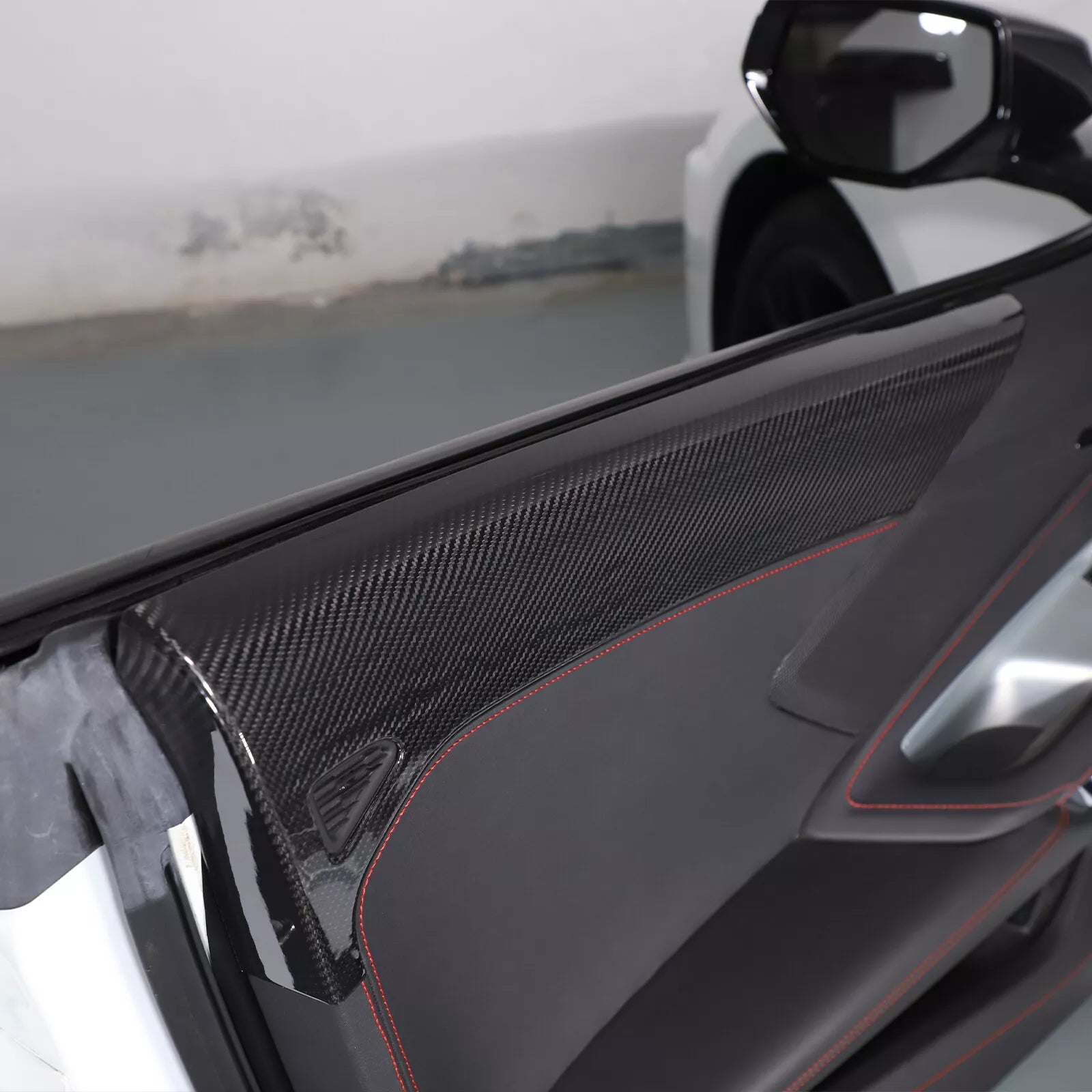 Carbon fiber Interior Door Upper Panel trim Cover - Corvette C8 20-25
