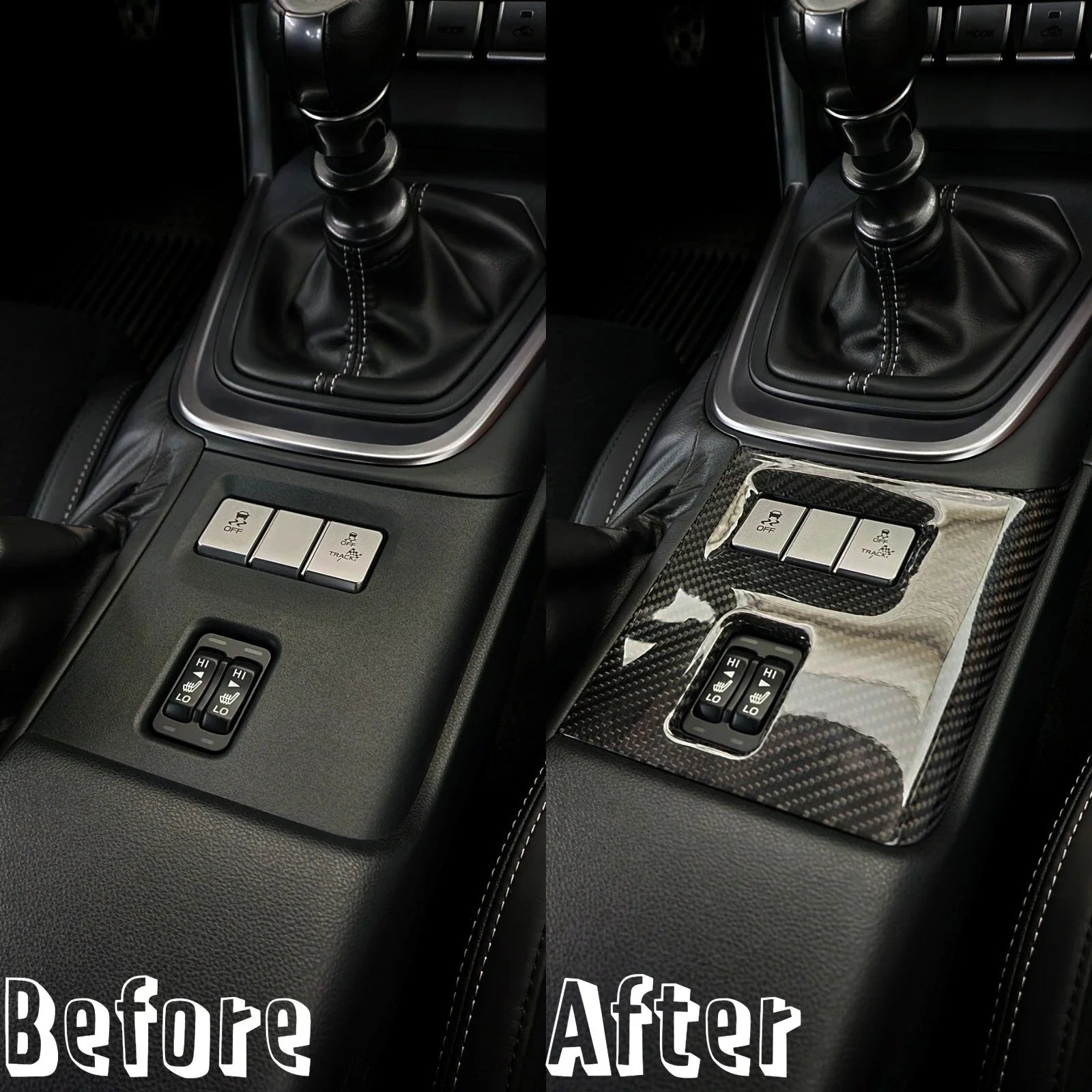 Carbon Fiber Interior Center Console Button Trim Cover - Toyota GR86 (ZN8) / Subaru BRZ (ZD8)