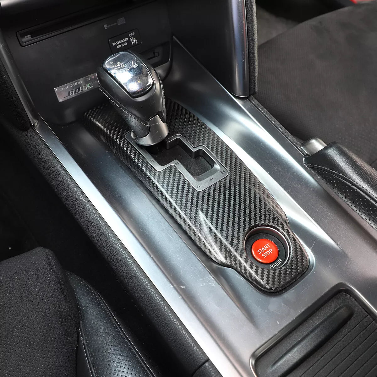 Carbon Fiber interior Central Control Gear Shift Panel Trim - Nissan GTR R35