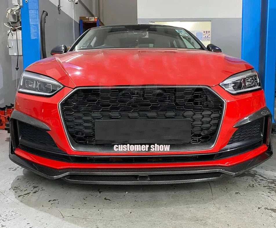Carbon Fiber Front Lip (2Pc) - Audi A5/S5 B9 S-Line