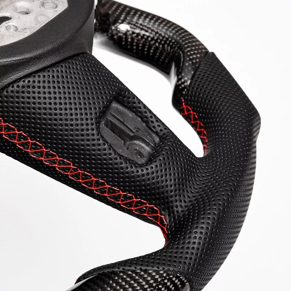 Carbon Fiber Steering Wheel w/ LED & Flat Bottom - Audi 2012-2016