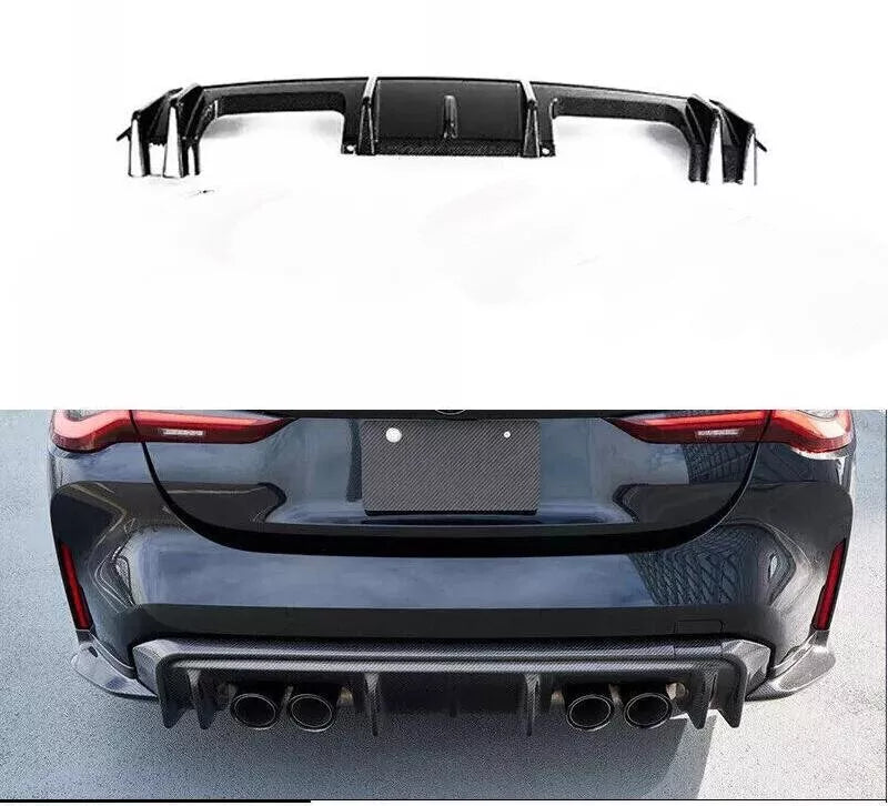 3D Style Carbon Fiber Rear Diffuser + Corner Extension - 2021-2025 BMW G80 M3