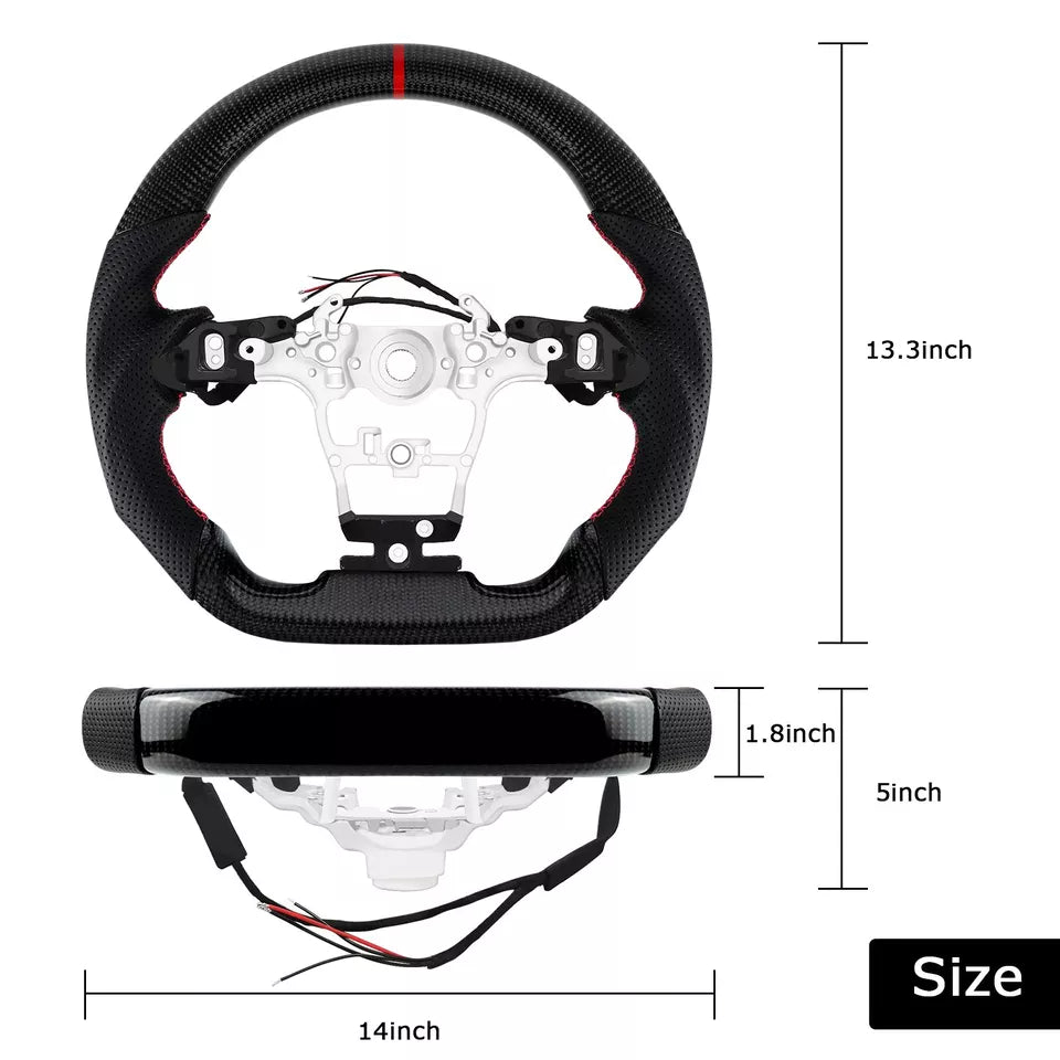 Carbon Fiber Steering Wheel w/Heated - Toyota GR Yaris GR Corolla