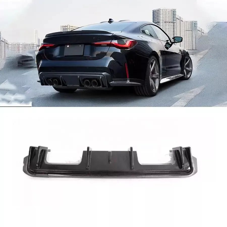 3D Style Carbon Fiber Rear Diffuser + Corner Extension - 2021-2025 BMW G80 M3